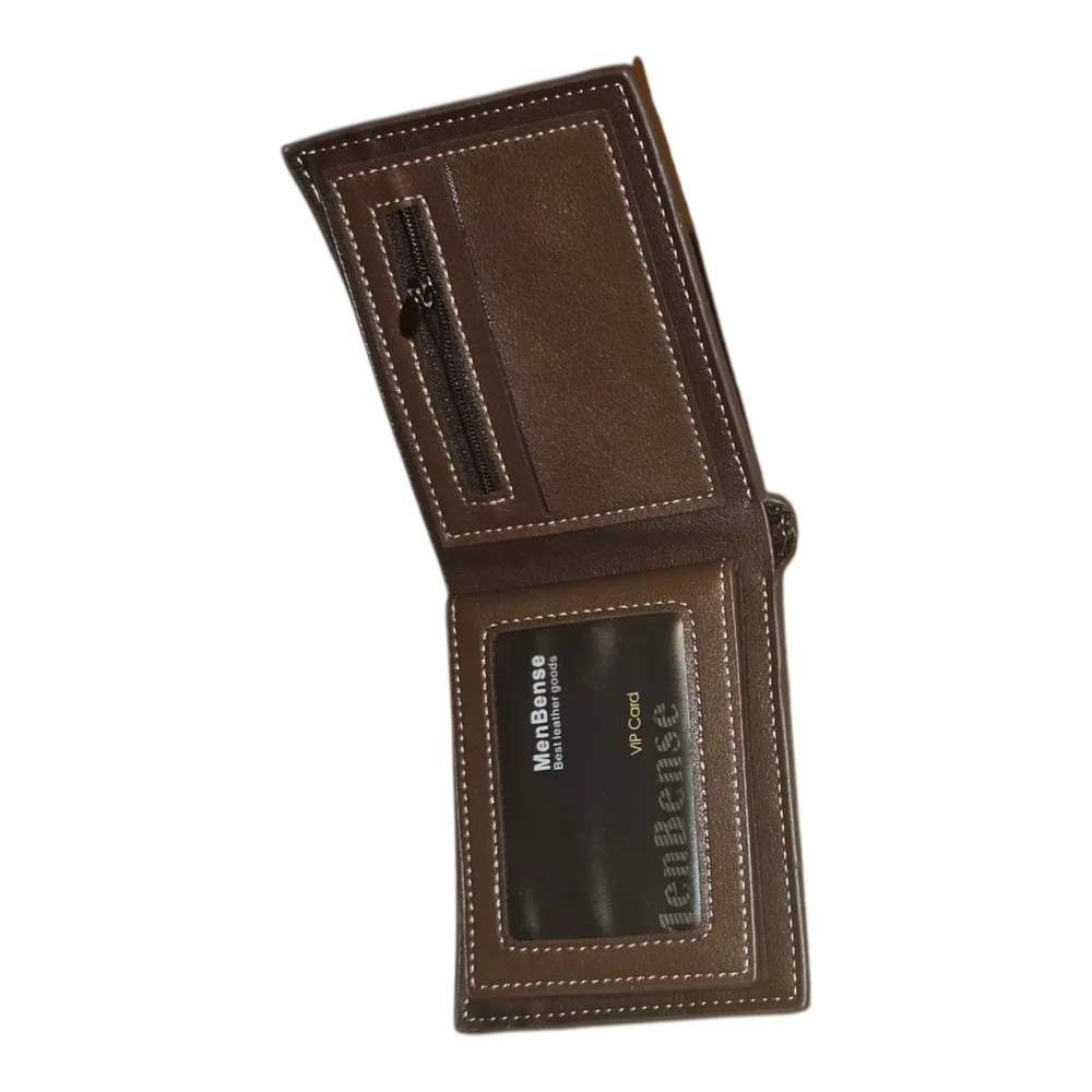 Brown Wallet with Stitching